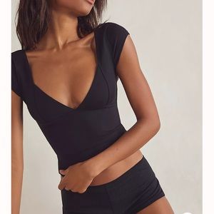 Free people black duo corset cami